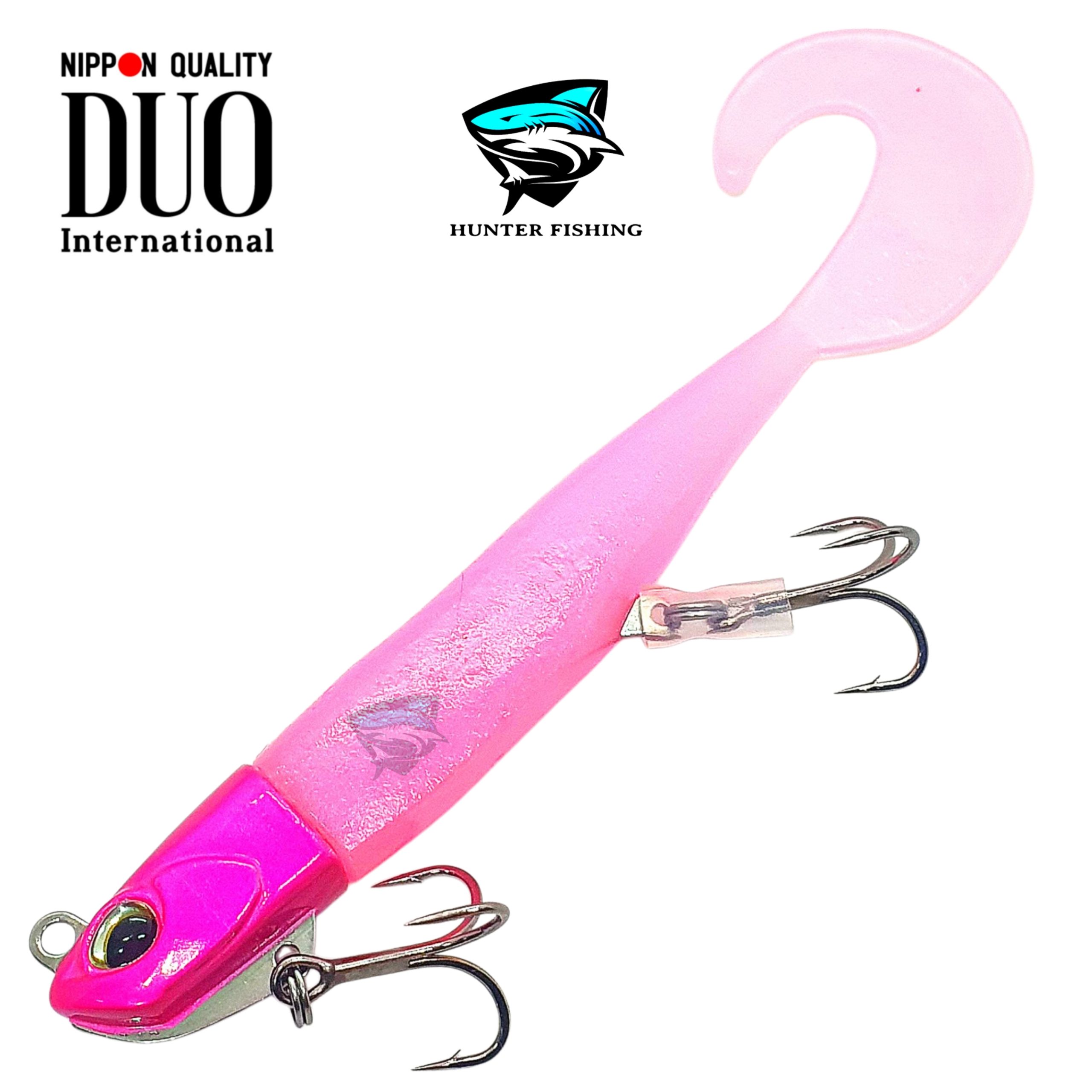Duo Beach Walker Howl Fishing Lure - 0.7 Oz (21g) Pink/Pink Glow, Ready-to-Fish Jig Head & Worm Combo - View #10